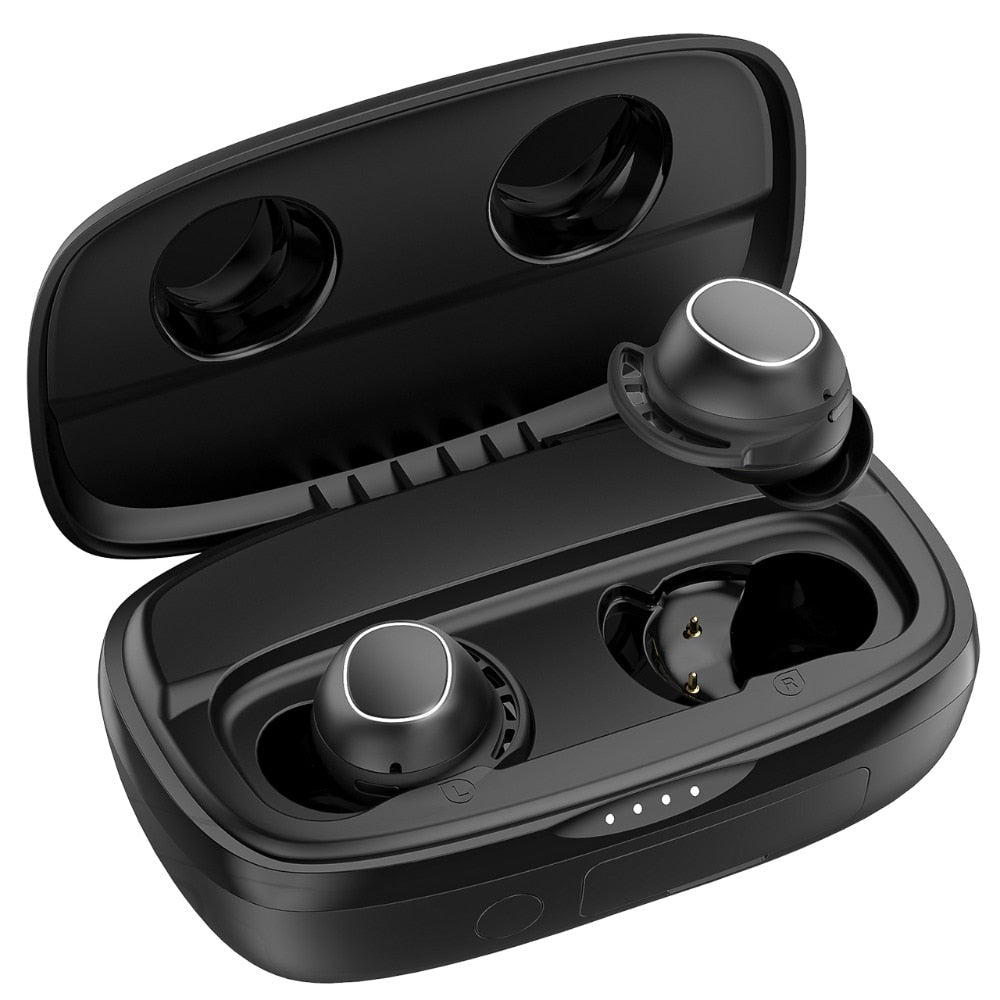 IPX8 Waterproof Headphones Bluetooth 5.0 with 2600mAh Charging Case