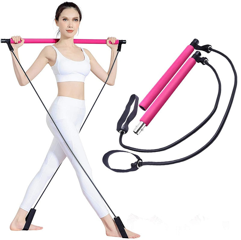Pilates Stick Yoga Pilates Bar Portable Resistance Bands Exercise Toni –  Super Sets Fitness