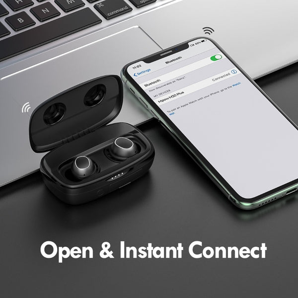 IPX8 Waterproof Headphones Bluetooth 5.0 with 2600mAh Charging Case