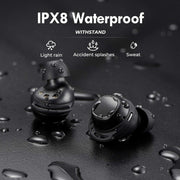 IPX8 Waterproof Headphones Bluetooth 5.0 with 2600mAh Charging Case