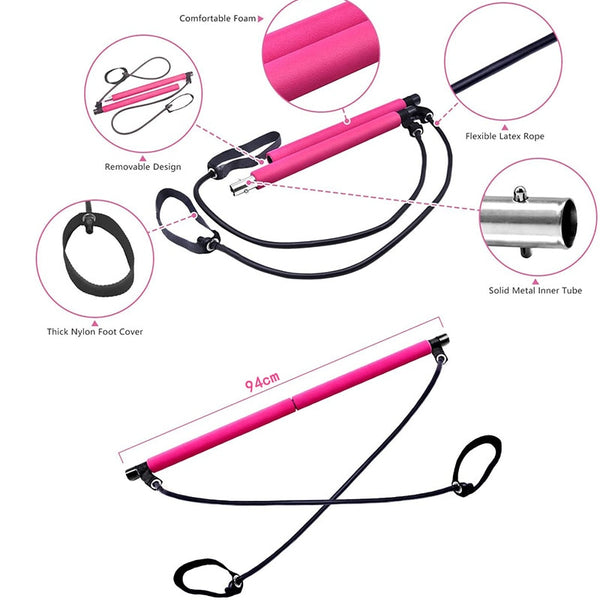 Pilates Stick Yoga Pilates Bar Portable Resistance Bands Exercise Toning Bar