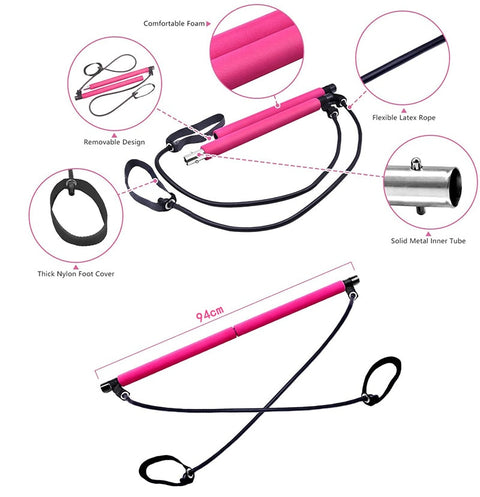 Pilates Stick Yoga Pilates Bar Portable Resistance Bands Exercise Toning Bar